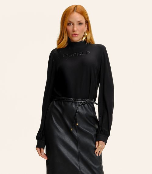Blusa Feminina Manga Longa Viscose Endless Preto