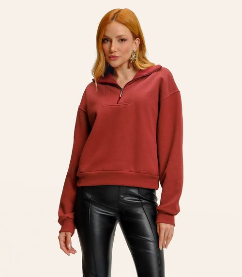 Blusão Feminino Gola Alta Felpado Endless Laranja