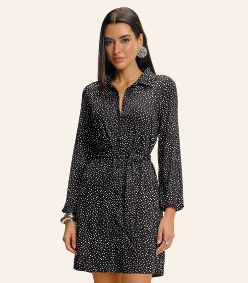 Vestido Feminino Manga Longa Bufante Endless Preto