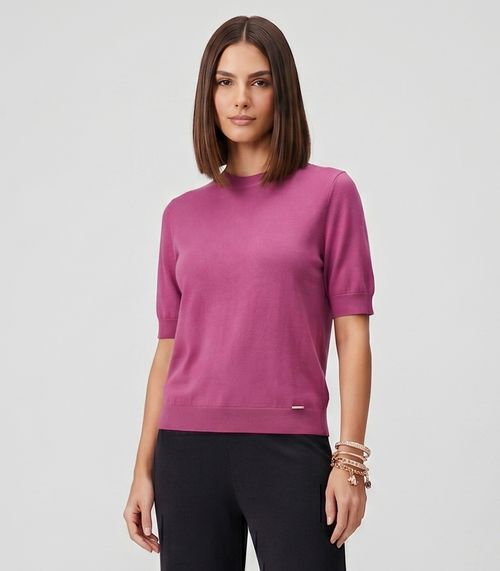 Blusa Feminina Manga Curta Tricot Endless Vermelho