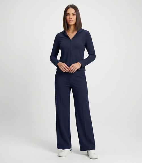 Jaqueta Feminina Com Capuz Molecotton Endless Azul