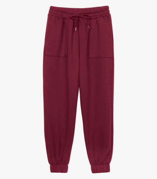 Calça Feminina Moletom Jogger Básico Endless Vermelho