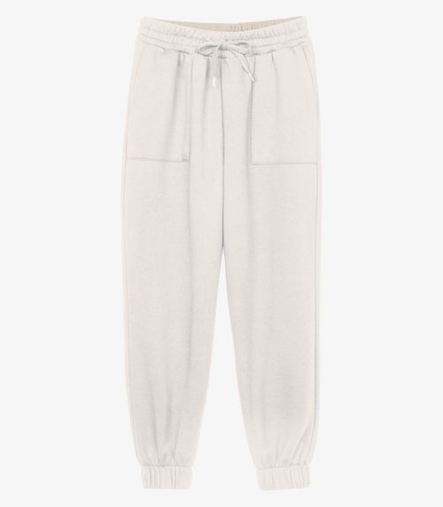 Calça Feminina Moletom Jogger Básico Endless Bege