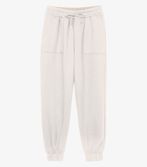 Calça Feminina Moletom Jogger Básico Endless Bege