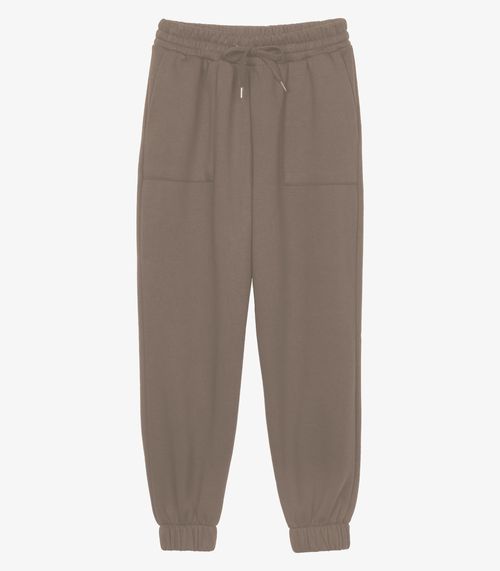 Calça Feminina Moletom Jogger Básico Endless Marrom