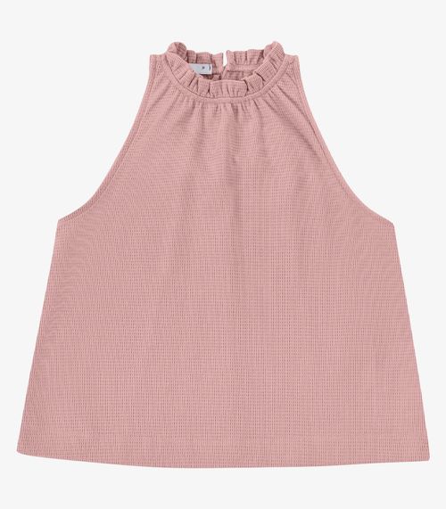 Blusa Feminina De Alça Malhão Maquinetado Endless Rosa