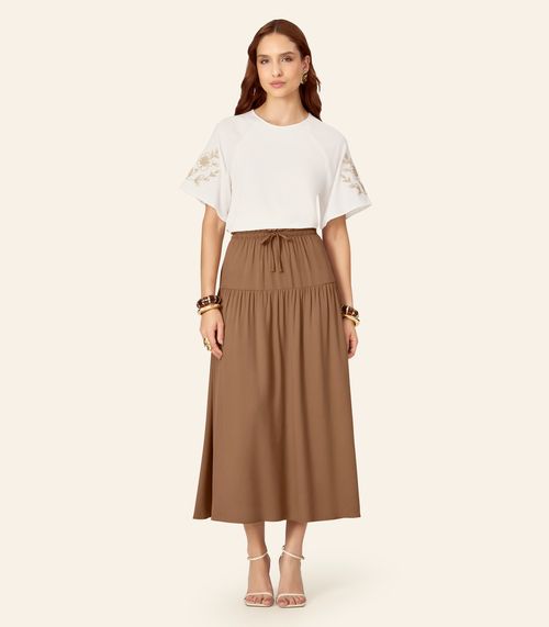 Blusa Feminina Com Bordado E Manga Raglan Endless Bege