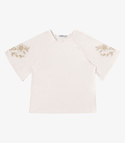Blusa Feminina Com Bordado E Manga Raglan Endless Bege