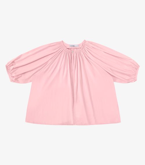 Blusa Feminina Ampla Com Lastex Em Viscose Endless Rosa
