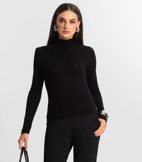 Blusa Manga Longa Vico Tricot Básica Endless Preto