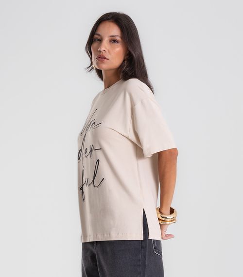 Camiseta Endless Molecotton de Viscose Feminina Bege