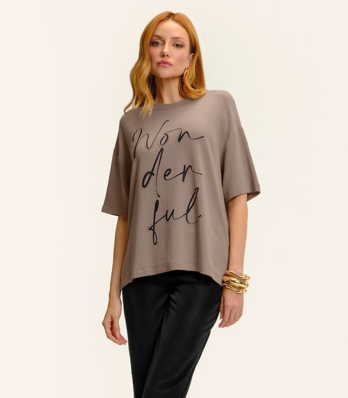 Camiseta Endless Molecotton de Viscose Feminina Marrom
