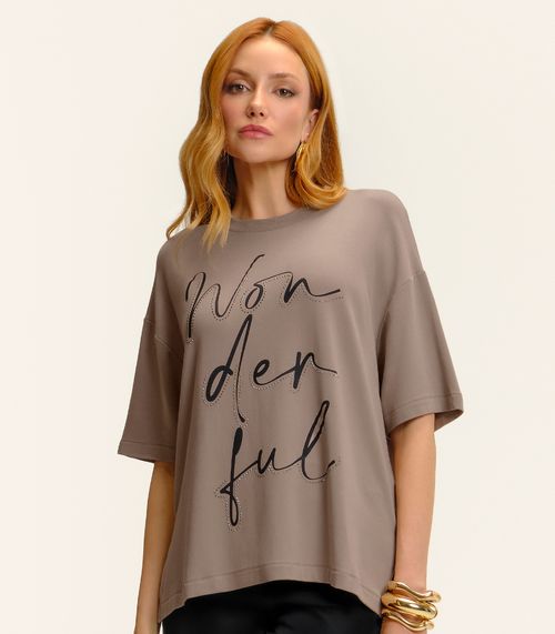 Camiseta Endless Molecotton de Viscose Feminina Marrom