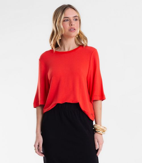 Blusa Feminina Manga Curta em Molecotton Endless Vermelho