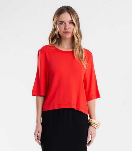Blusa Feminina Manga Curta em Molecotton Endless Vermelho