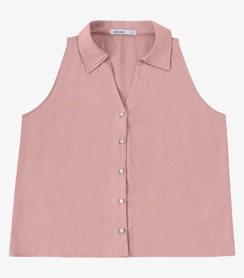 Camisa Feminina Sem Manga Decote V Endless Rosa