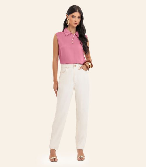 Calça Feminina Cenoura Em Sarja Endless Bege