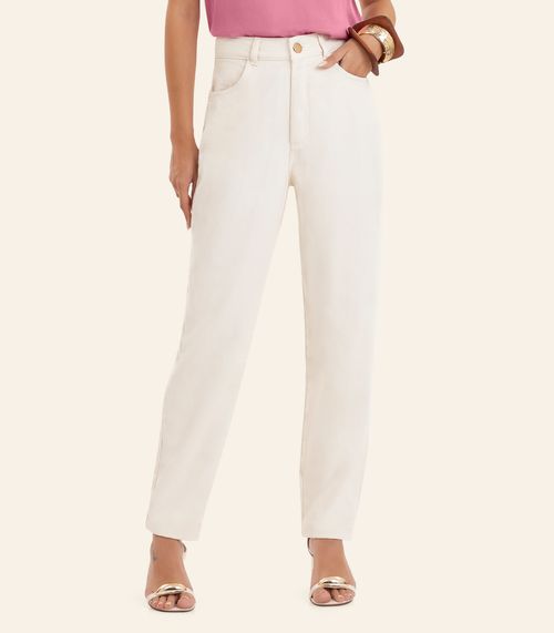 Calça Feminina Cenoura Em Sarja Endless Bege
