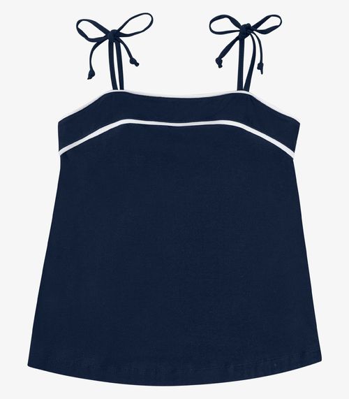 Blusa Feminina De Alça Em Viscose Lisa Endless Azul