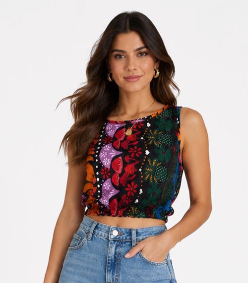 Blusa Feminina Tecido Viscose Khyara Endless Preto