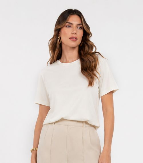 Blusa Feminina Em Malha Visco Premiere Endless Bege