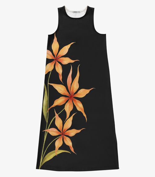 Vestido Feminino Midi Reto Endless Preto