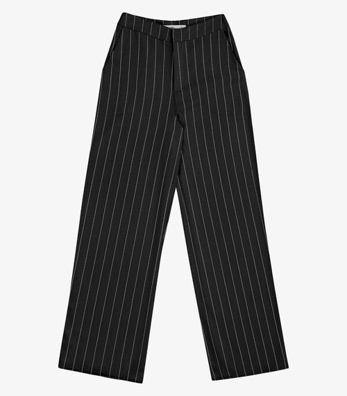 Calça Feminina Reta Risca De Giz Endless Preto