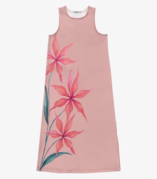 Vestido Feminino Midi Reto Endless Rosa