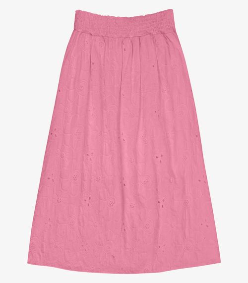 Saia Feminina Midi Evasê Endless Rosa