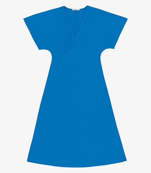 Vestido Feminino Midi Decote Em V Endless Azul
