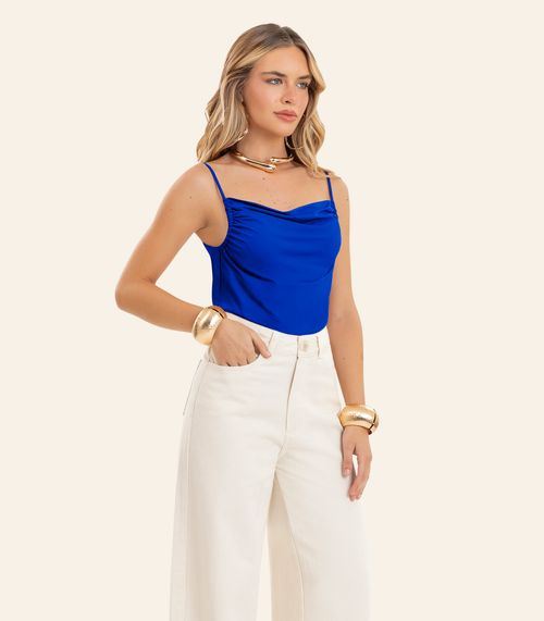 Blusa Feminina De Alça Em Poliamida Endless Azul