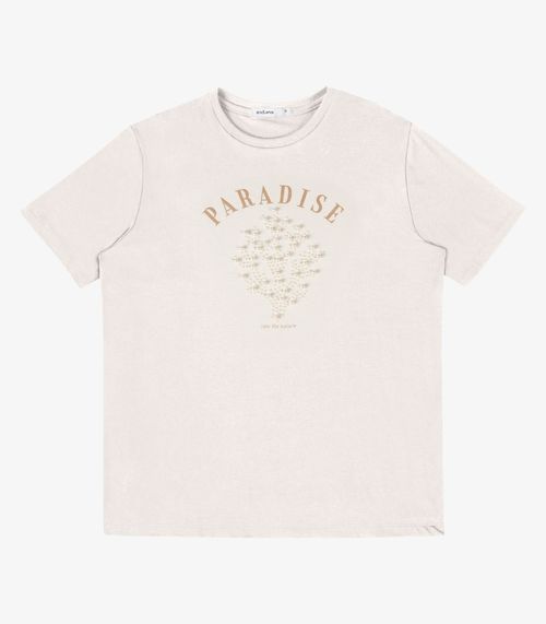 T Shirt Feminina Com Estampa Localizada Endless Bege