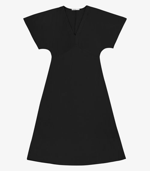 Vestido Feminino Midi Decote Em V Endless Preto