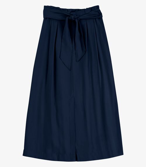 Saia Feminina Midi Em Alfaiataria Endless Azul