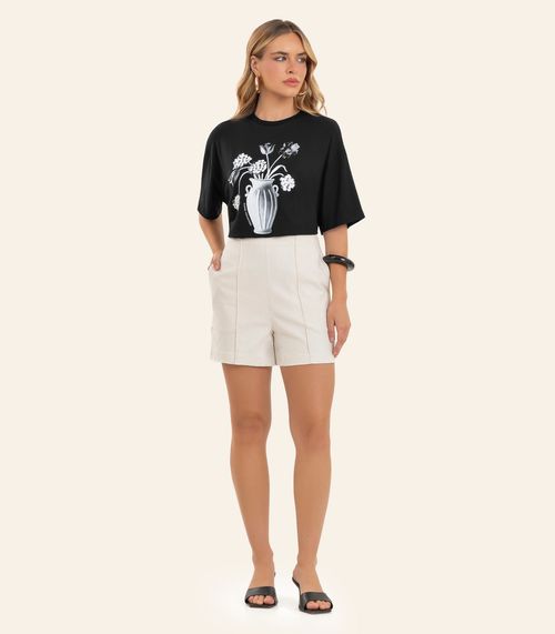 T Shirt Feminina Com Estampa Localizada Endless Preto