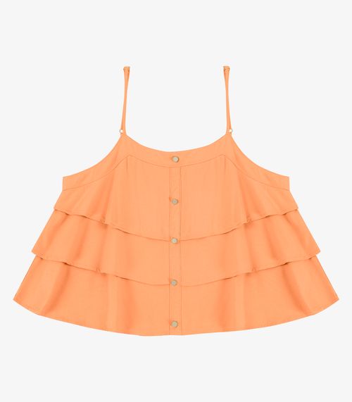 Blusa Feminina De Alça Decote Quadrado Endless Laranja