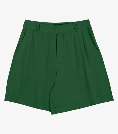 Shorts Feminino Em Viscose Sarjada Endless Verde