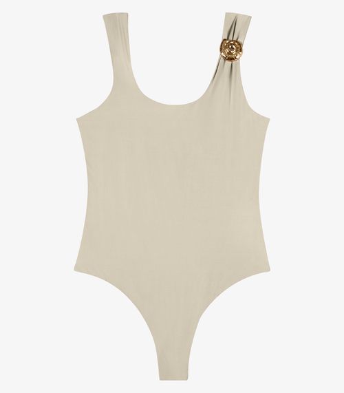 Body Feminino Em Poliamida Endless Bege