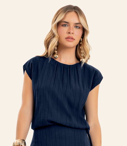 Blusa Feminina De Tricoline Endless Azul