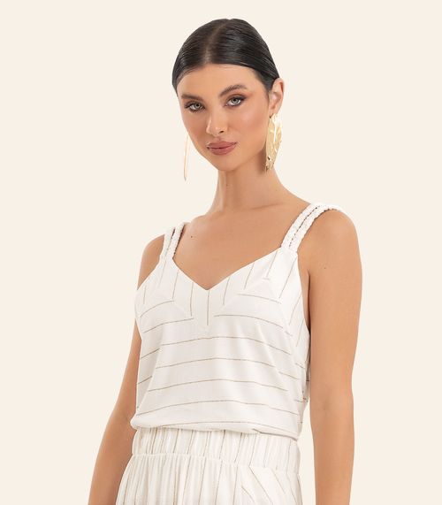 Blusa Feminina De Alça Decote Em V Endless Bege