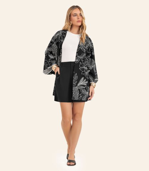 Kimono Feminio Com Manga Ampla Endless Preto