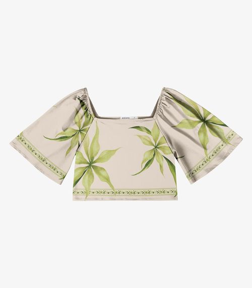 Blusa Feminina Manga Ampla Endless Bege