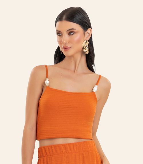 Conjunto Feminino Blusa Com Saia Midi Endless Laranja