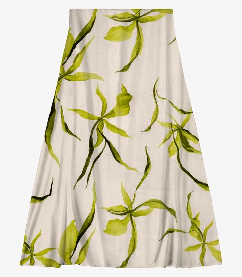Saia Feminina Midi Evasê Endless Bege