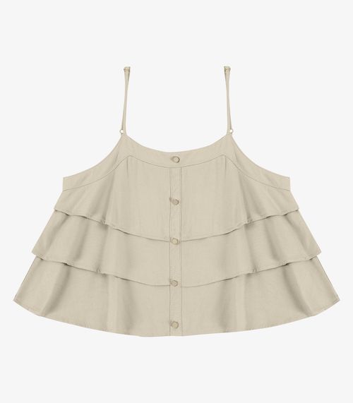 Blusa Feminina De Alça Decote Quadrado Endless Bege