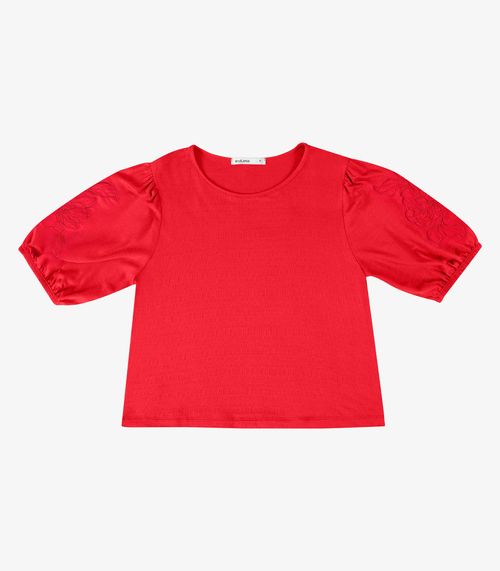 Blusa Feminina Manga Bufante Endless Vermelho