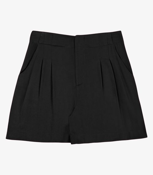 Shorts Feminino Em Viscose Double Endless Preto