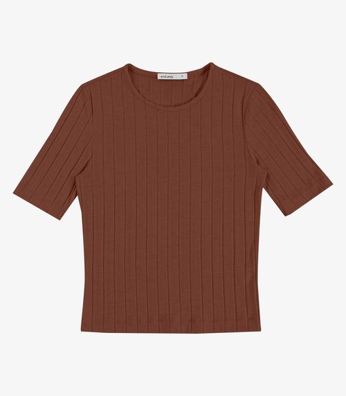Blusa Feminina Em Tricot Canelado Endless Marrom