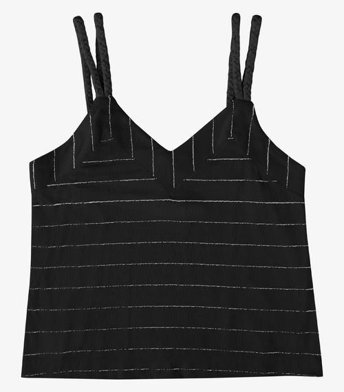 Blusa Feminina De Alça Decote Em V Endless Preto