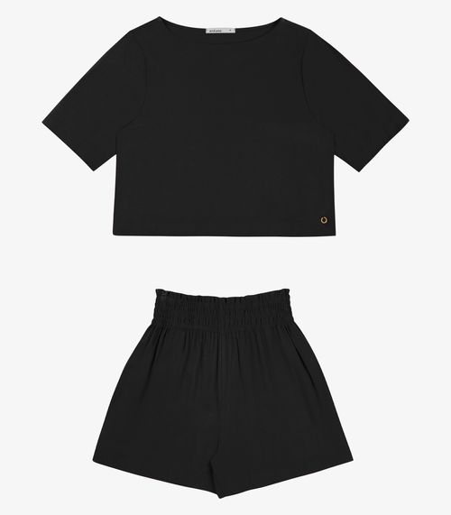 Conjunto Feminino Blusa Com Shorts Endless Preto